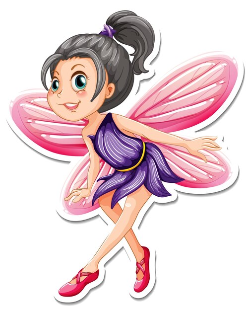 Vinilo pixerstick hermoso personaje de dibujos animados de hadas