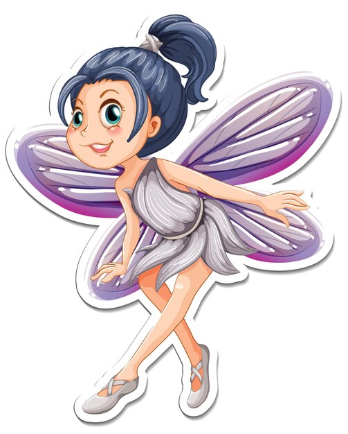 Vinilo pixerstick hermoso personaje de dibujos animados de hadas