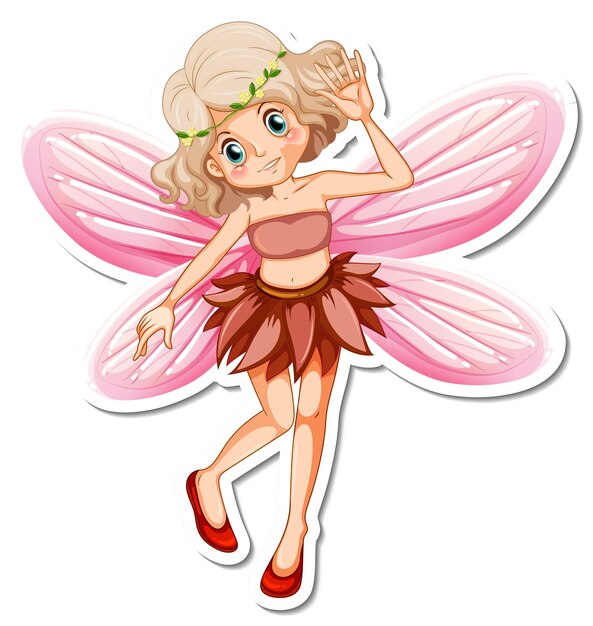 Vinilo pixerstick hermoso personaje de dibujos animados de hadas