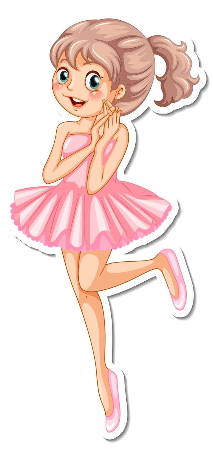 Vector gratuito vinilo pixerstick lindo personaje de dibujos animados de hadas