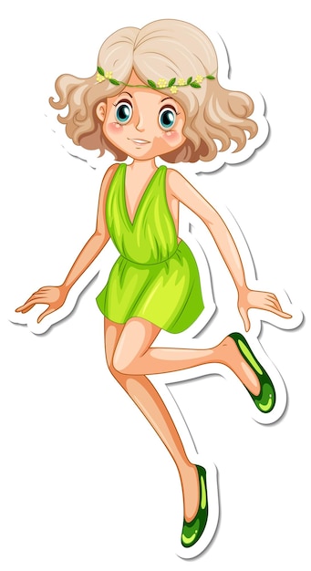 Vinilo pixerstick lindo personaje de dibujos animados de hadas