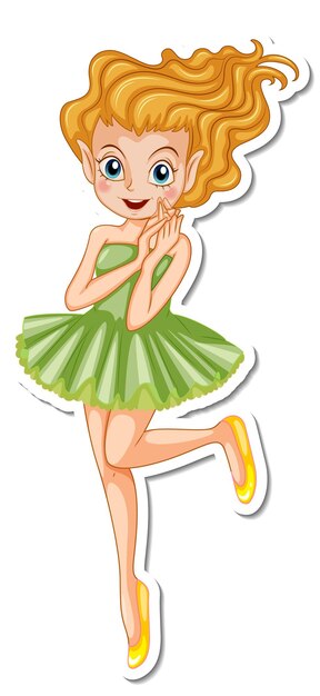 Vinilo pixerstick lindo personaje de dibujos animados de hadas