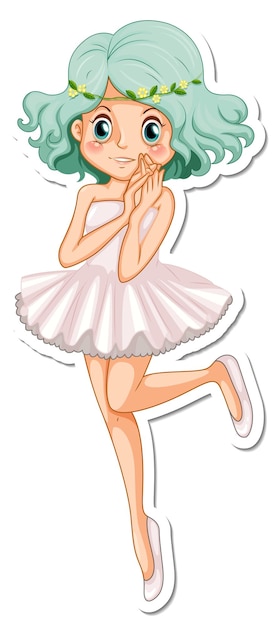 Vinilo pixerstick lindo personaje de dibujos animados de hadas