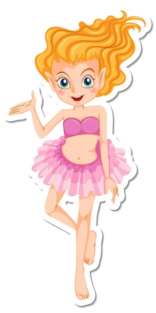Vinilo pixerstick lindo personaje de dibujos animados de hadas