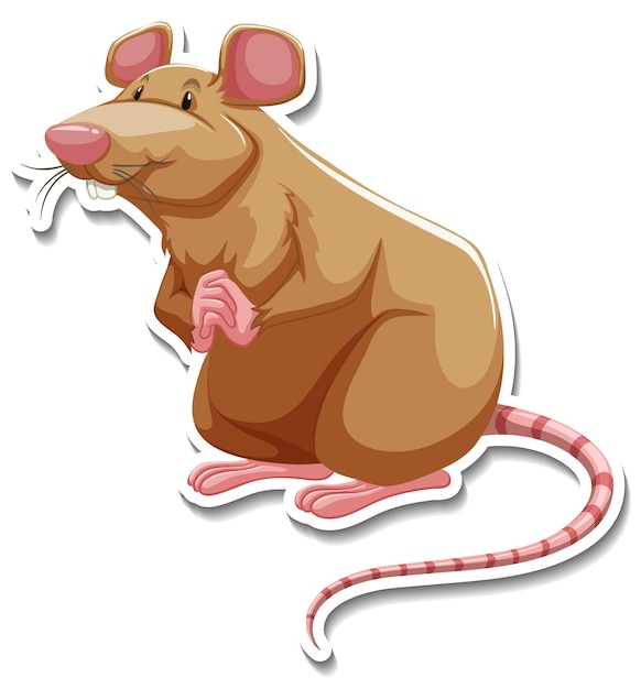 Vector gratuito vinilo pixerstick personaje de dibujos animados del ratón marrón