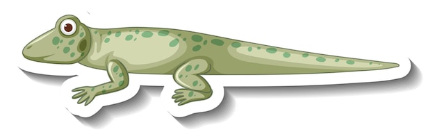 Vector gratuito vinilo pixerstick vista lateral de dibujos animados de gecko o lagarto