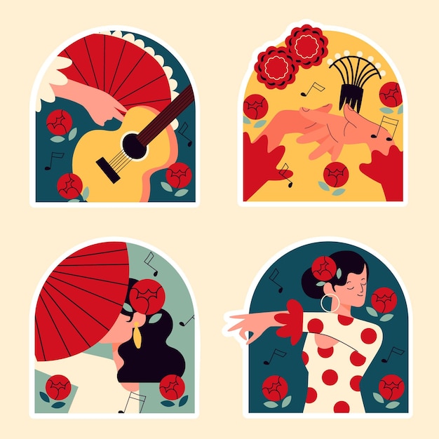 Vinilos bailarines de flamenco ingenuos