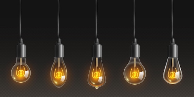 Vintage Edison bombilla de luz con filamento realista