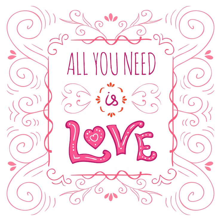 Vector gratuito vintage con letras de mano tarjeta de san valentín - con caligrafía artesanal.