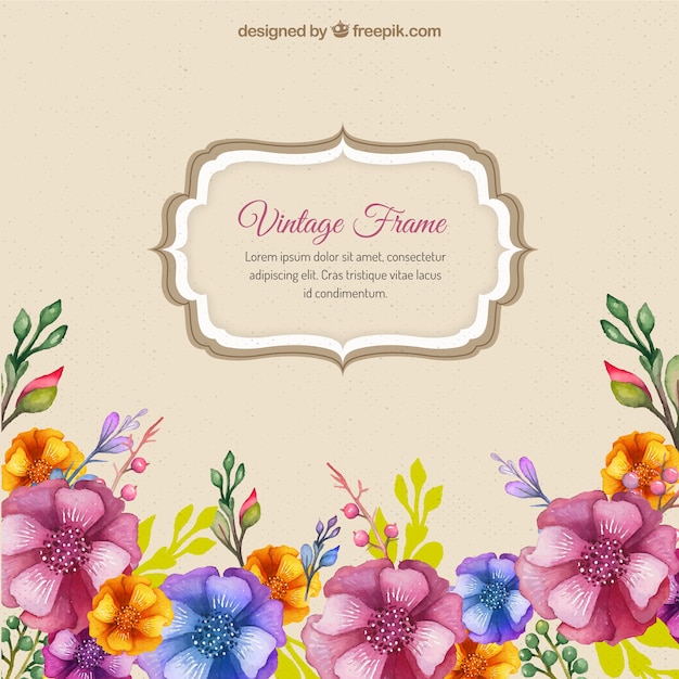 Vector gratuito vintage marco floral