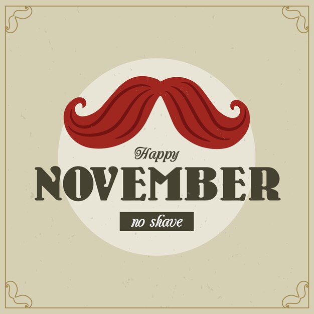 Vintage movember sin afeitar fondo