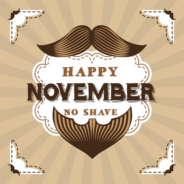 Vintage movember sin afeitar fondo