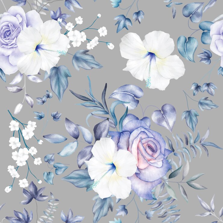vintage de patrones sin fisuras acuarela floral y hojas