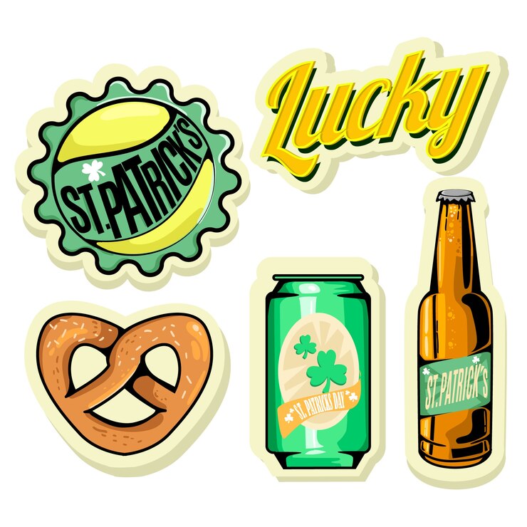 Vector gratuito vintage st. colección de etiquetas del día de patrick