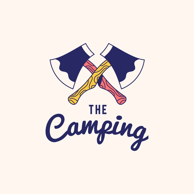 Vintage el vector de diseño de texto logo camping