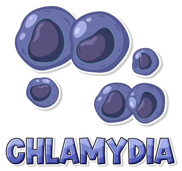 Virus de la clamidia trachomatis sobre fondo blanco