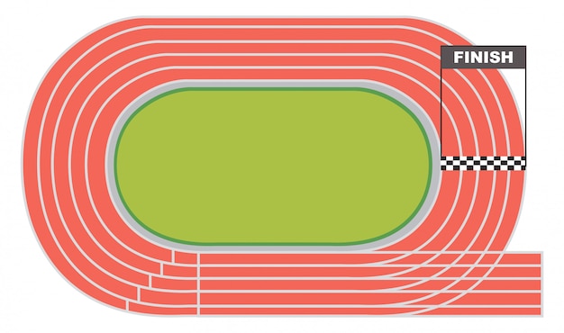 Vista aérea de una pista de atletismo