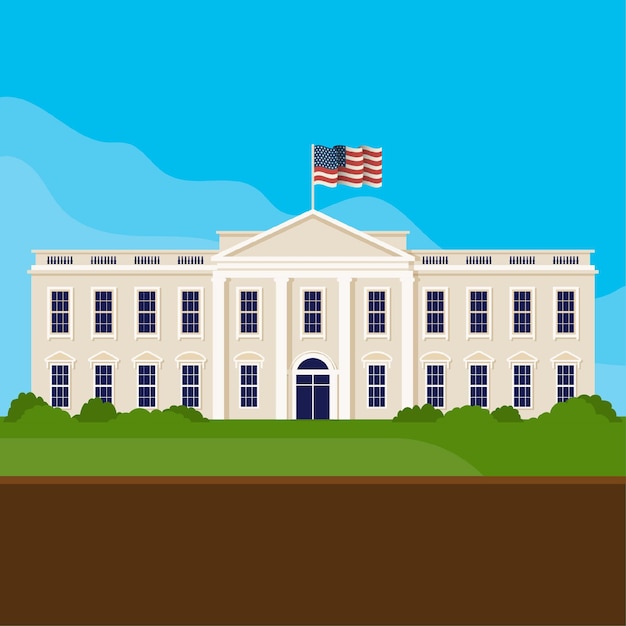 Vector gratuito vista frontal de la casa blanca de diseño plano