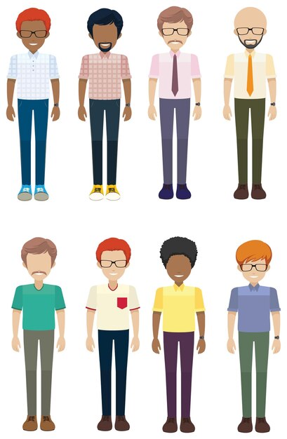 Vista frontal de los hombres sin rostro