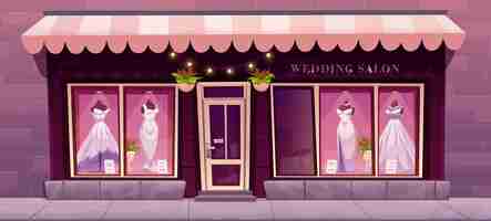 Vector gratuito vista frontal salón de bodas vintage boutique nupcial