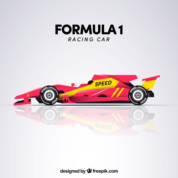 Vista lateral de coche de formula 1