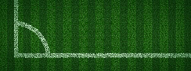 Vista superior de la esquina de la cancha de fútbol realista