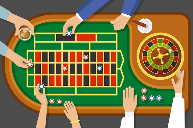 Vista superior del juego de ruleta