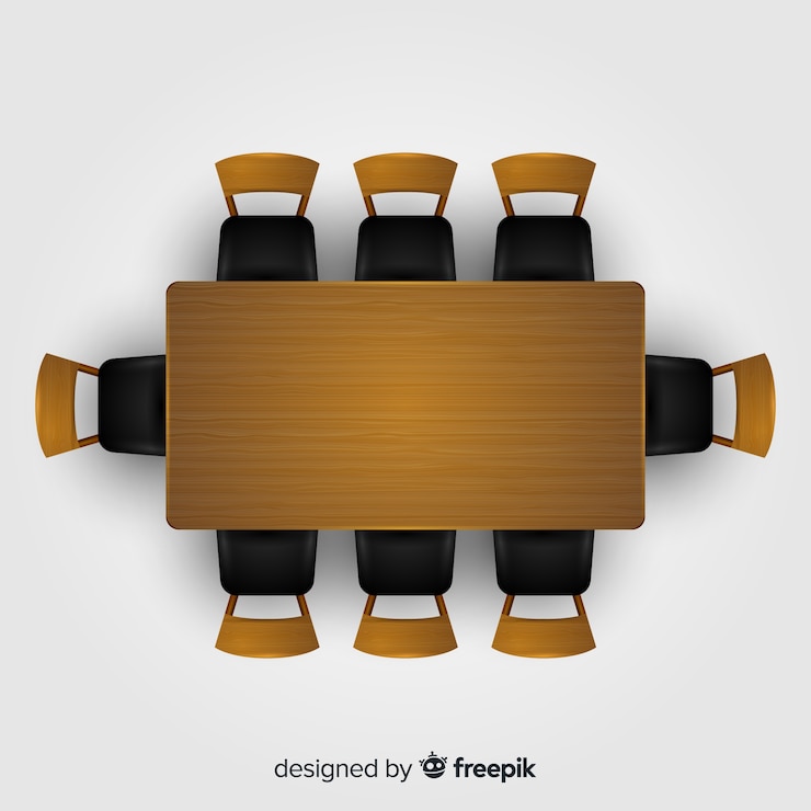 Vector gratuito vista superior de una mesa de restaurante vacía con un diseño realista