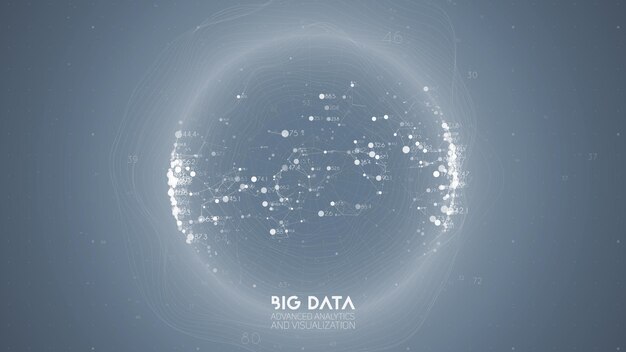 Visualización de big data Infografía futurista Diseño estético de la información Complejidad de datos visuales Subprocesos de datos complejos Visualización gráfica Gráfico de datos abstractos