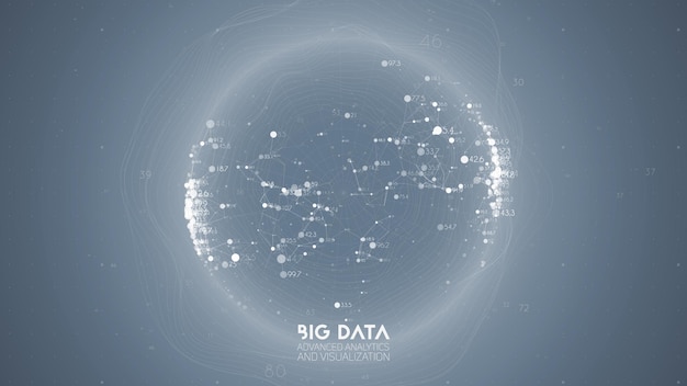 Vector gratuito visualización de big data. infografía futurista. diseño estético de la información