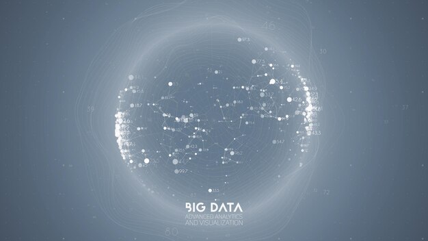 Visualización de big data. Infografía futurista. Diseño estético de la información.