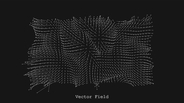 Visualización de campo magnético o de gravedad Fondo de matriz de flechas abstractas