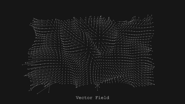 Visualización de campo magnético o de gravedad Fondo de matriz de flechas abstractas
