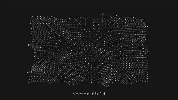 Visualización de campo magnético o de gravedad Fondo de matriz de flechas abstractas