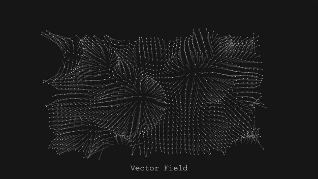 Visualización de campo magnético o de gravedad Fondo de matriz de flechas abstractas