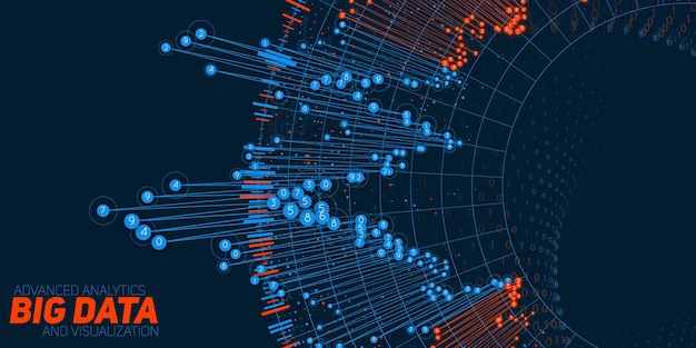 Vector gratuito visualización circular de big data