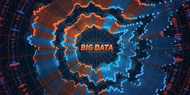 Vector gratuito visualización circular de big data