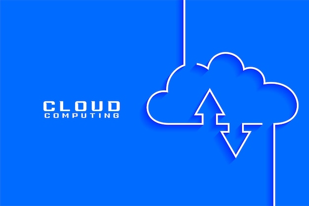 Visualización del concepto de computación en la nube en estilo de línea