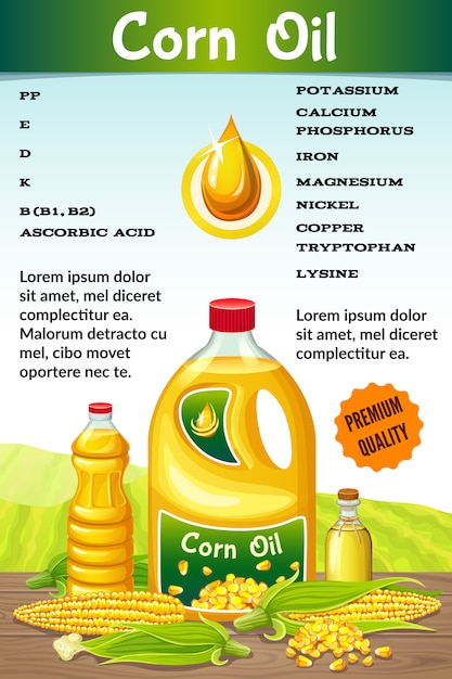 Vector gratuito vitaminas en aceite de maíz.