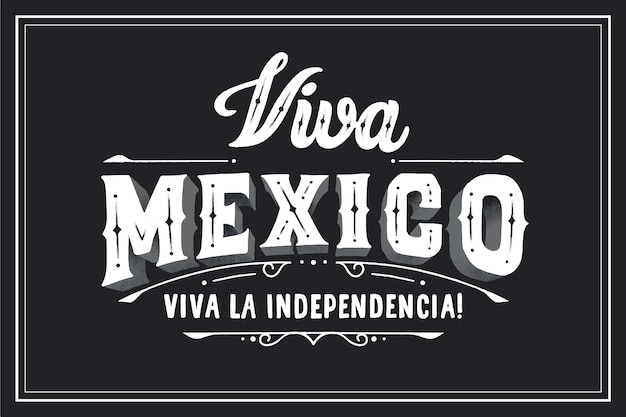 Vector gratuito viva mexico letras sobre fondo negro