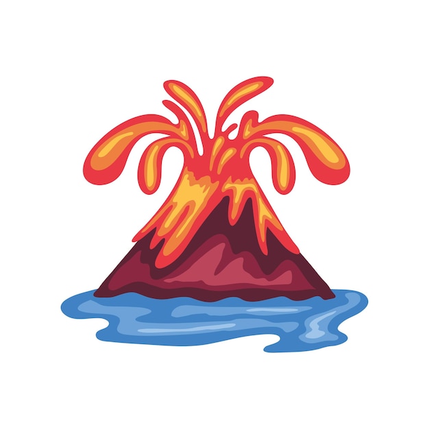 Volcán con lava