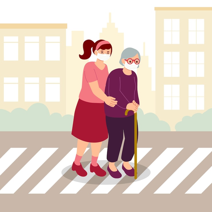 Vector gratuito voluntarios ayudando a personas mayores