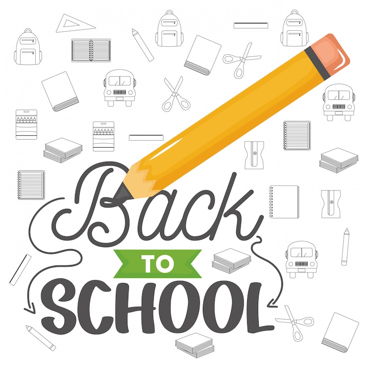 Vector gratuito volver al diseño de la composición escolar