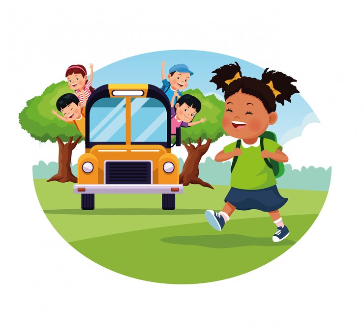 Vector gratuito volver a la escuela de dibujos animados para niños