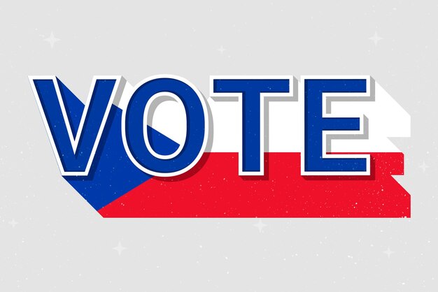 Votar palabra República Checa bandera vector elección