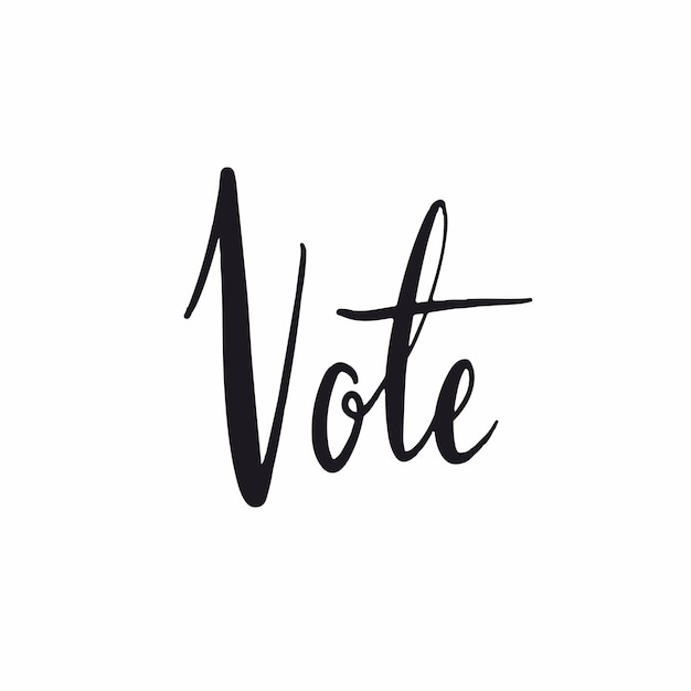 Votar vector de estilo de tipografía manuscrita