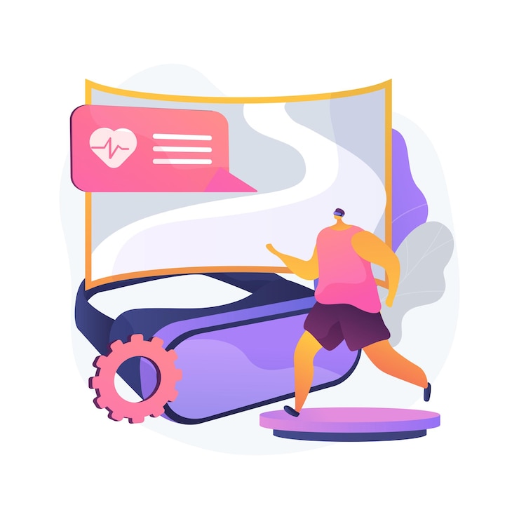 Vector gratuito vr fitness gym concepto abstracto ilustración vectorial. sistema de entrenamiento de realidad virtual, nueva tecnología de fitness, disfrute de su entrenamiento, nueva forma de ponerse en forma, metáfora abstracta de experiencia de inmersión total.