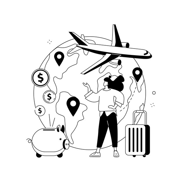 Vuelos de bajo costo concepto abstracto ilustración vectorial