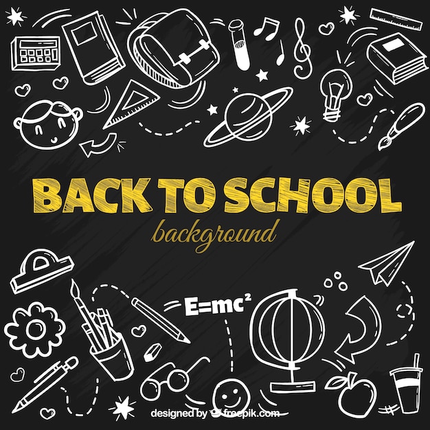 De vuelta a la escuela con elementos de fondo