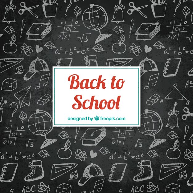 De vuelta a la escuela en el estilo de la pizarra